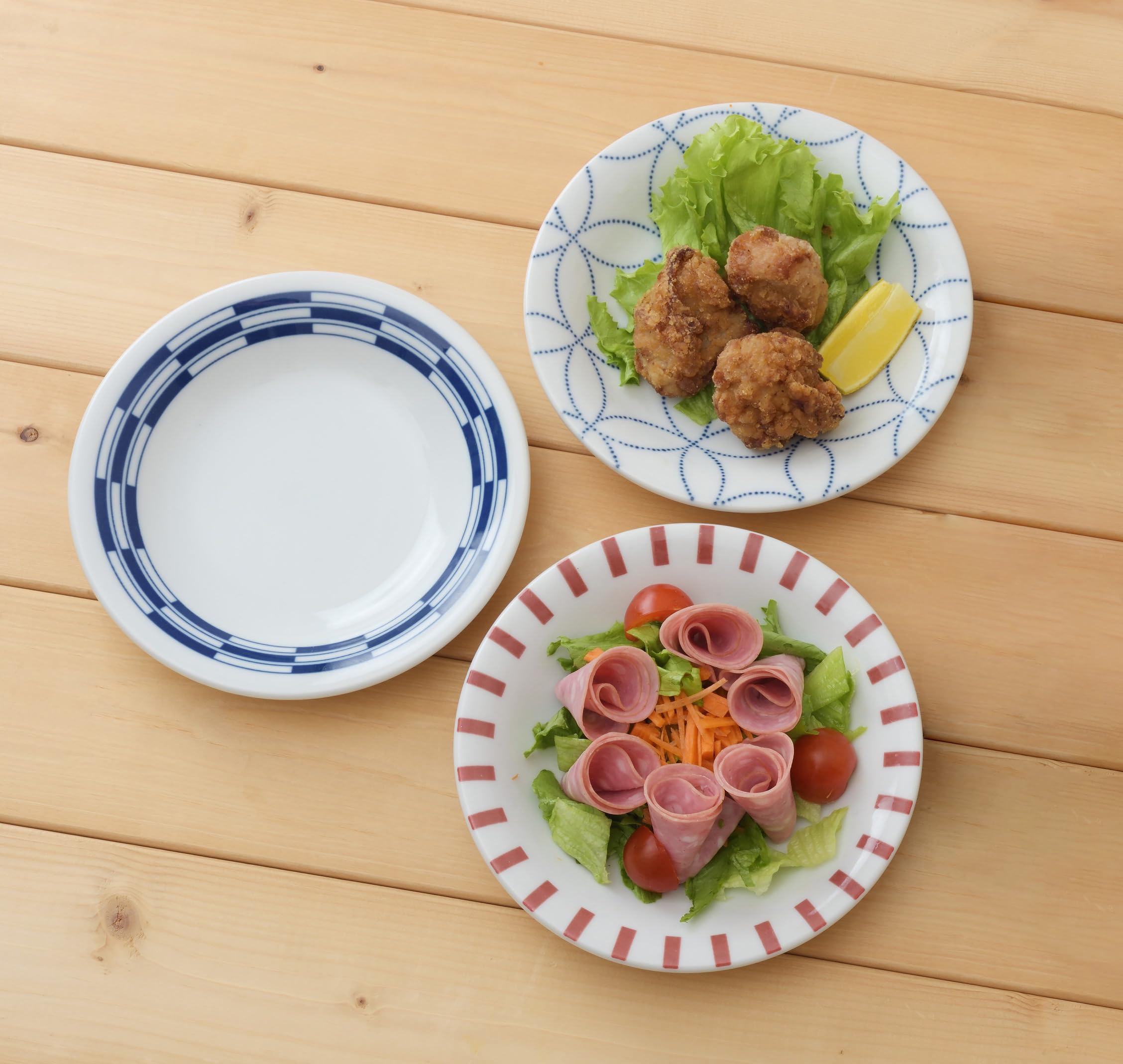 Amazon.co.jp: ヤマ吾陶器 美濃焼 和モダン 中皿 3柄組 | お皿 食器 和